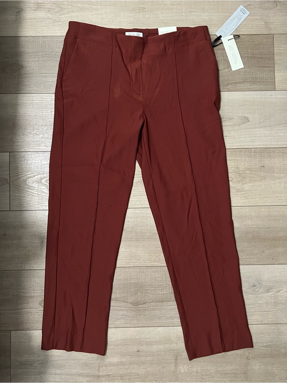 Rachel Zoe Women’s  Tailored Slim Fit Pants – Rust Red